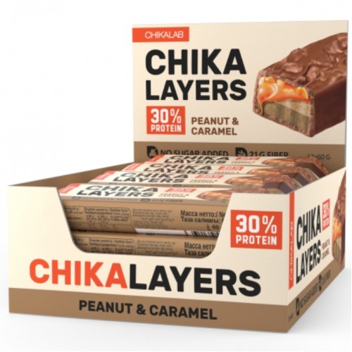 CHIKA LAYERS Батончик (Соленая карамель и арахис), 60 г