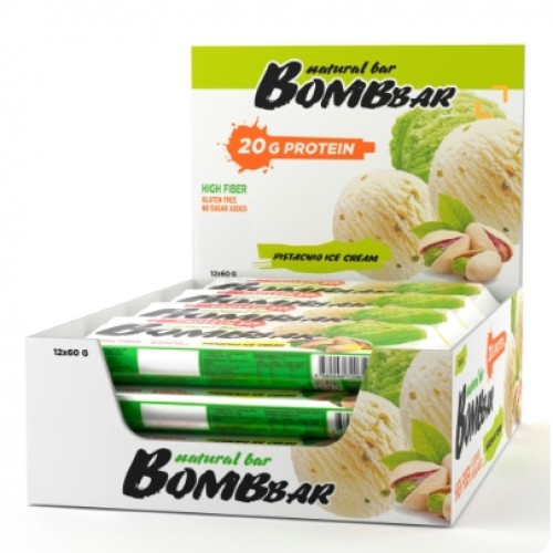 BOMBBAR протеиновый батончик, 60г (Фисташковое мороженое)
