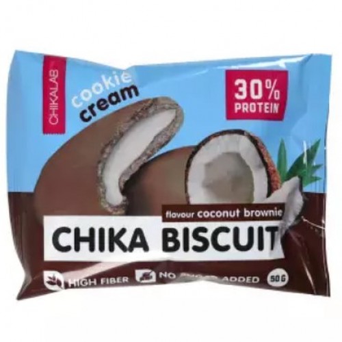 CHIKALAB Печенье неглазированное с начинкой, 50г (Кокосовый брауни)