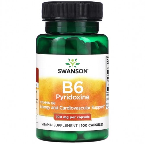 B6 Pyridoxine 100, 100 caps