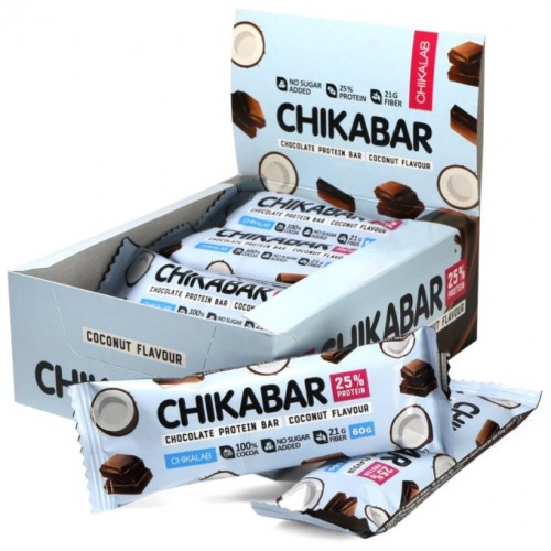 CHIKALAB Батончик глазированный с начинкой, 60г (Кокос)