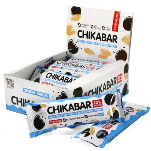 CHIKALAB Батончик глазированный с начинкой, 60г (Хрустящее печенье)
