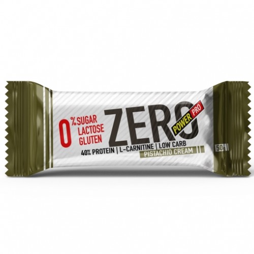 БАТОНЧИКИ ZERO, 40% БЕЛКА БЕЗ САХАРА «Фисташковый крем», 50г
