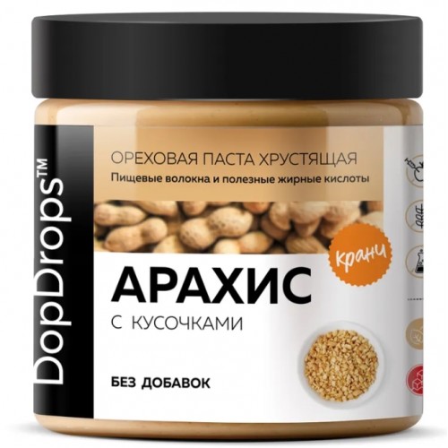 Паста Арахисовая Хрустящая Кранч без Добавок, 500г
