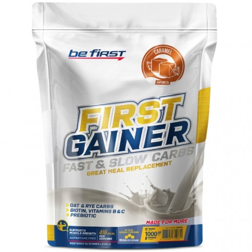 First Gainer Fast & Slow Carbs, 1000g (Карамель)