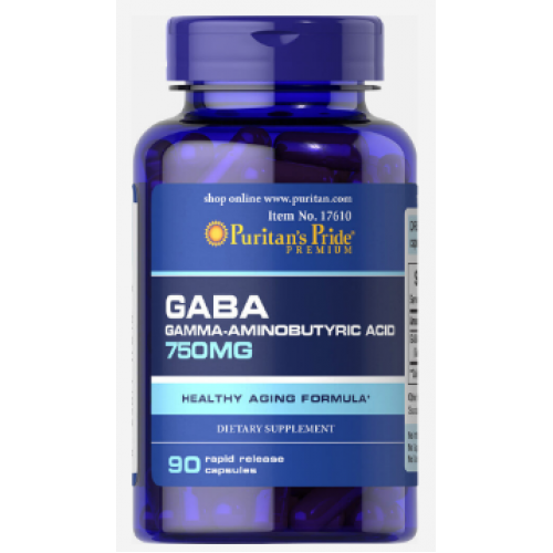 GABA (Gamma Aminobutyric Acid) 750 mg, 90 caps