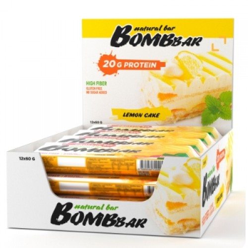 BOMBBAR протеиновый батончик, 60г (Лимонный торт)