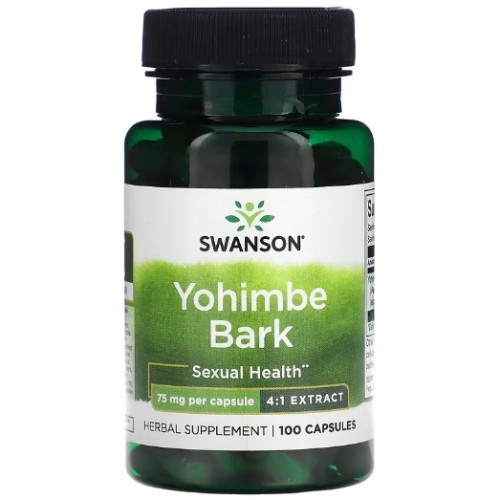 Yohimbe Bark 75mg,  100 caps