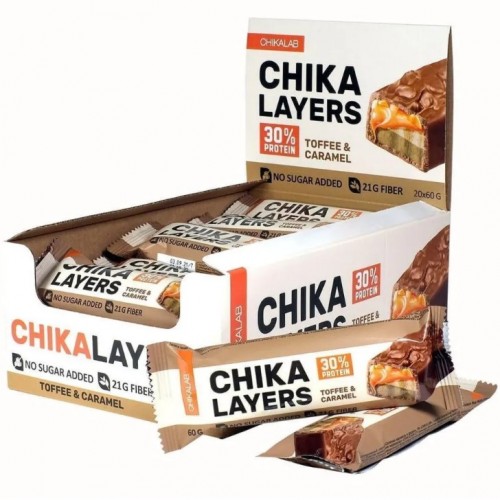 CHIKA LAYERS Батончик (Toffee & Caramel), 60 г