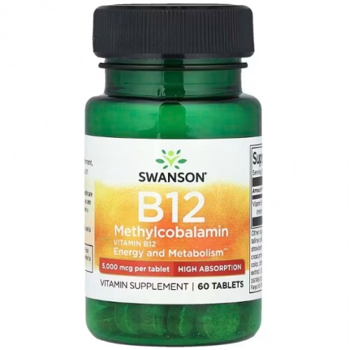 B12 Methylcobalamin 5000, 60 tabs