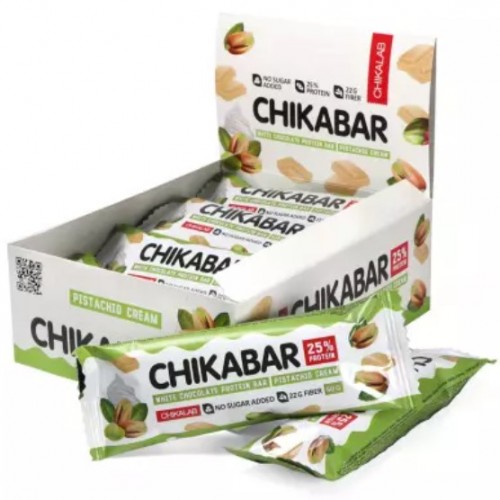 CHIKALAB Батончик глазированный с начинкой, 60г (Фисташковый крем)