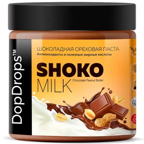 Паста ореховая "Shoko Milk Peanut Butter", 500г