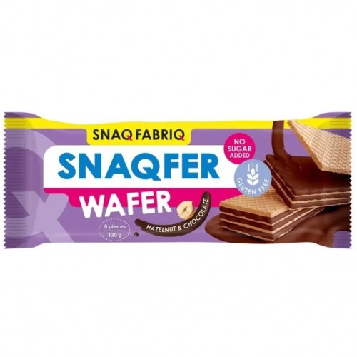 SNAQ FABRIQ WAFER (Вафли без сахара и без глютена), 120г (8 кусков) Шоколад-Фундук