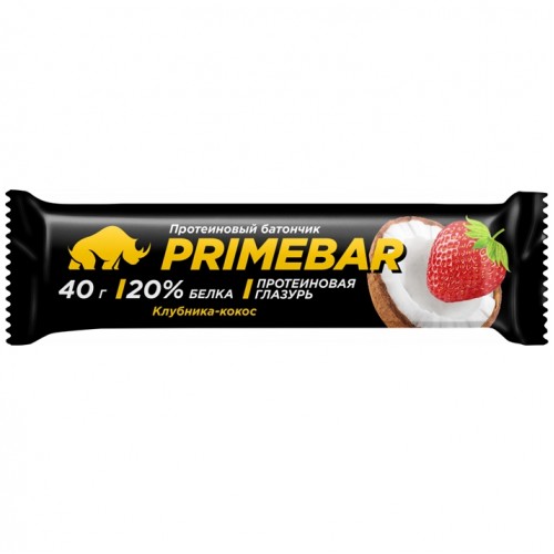 Протеиновые батончик PrimeBar, 40g (Клубника-Кокос)