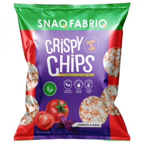 SNAQ FABRIQ Чипсы цельнозерновые со вкусом "Томат и базилик", 50г