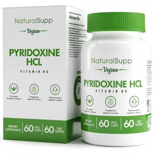Vitamin B6 (Пиридоксина гидрохлорид), 60 caps