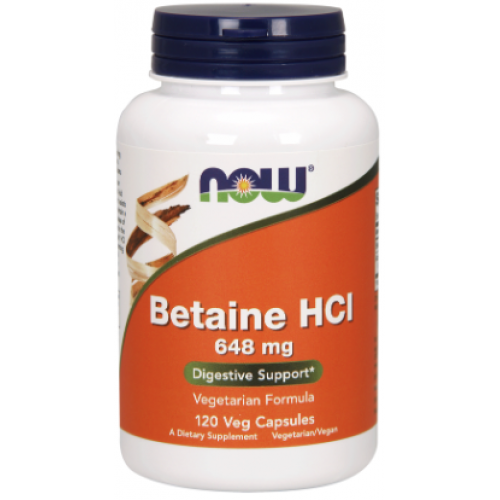 Betaine HCl 648 mg, 120 caps