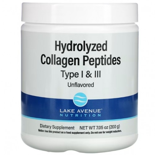 Hydrolyzed Collagen Peptides Type I & III, 200g (Без вкуса)