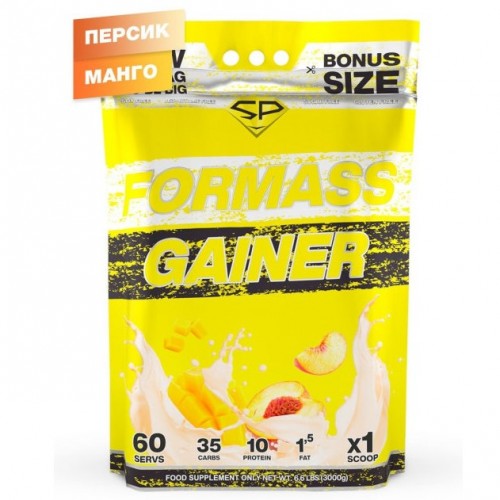 FOR MASS GAINER, 3000g (Персик Манго)