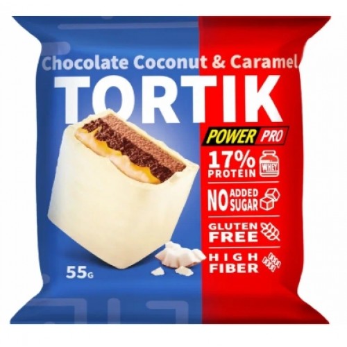 Протеиновое пирожное TORTIK, 55g (Шоколадный кокос)