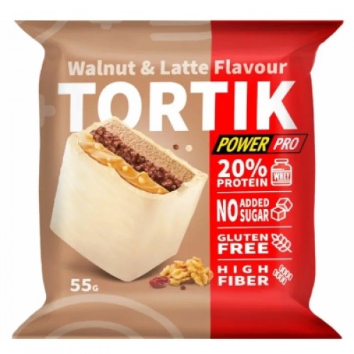 Протеиновое пирожное TORTIK, 55g (Грецкий орех с латте)