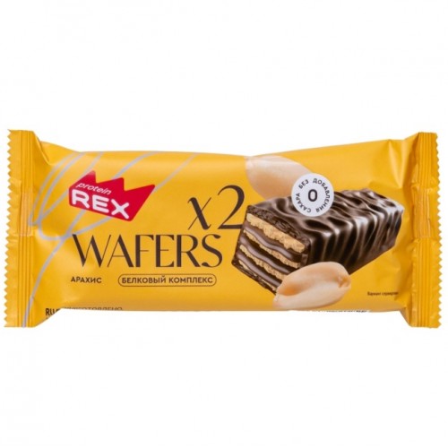 Вафли без сахара WAFERS*2, 50г (Арахис)
