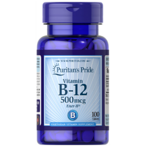 Vitamin B-12 500mcg, 100 tabs