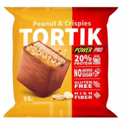 Протеиновое пирожное TORTIK, 55g (с Арахисом и криспи)