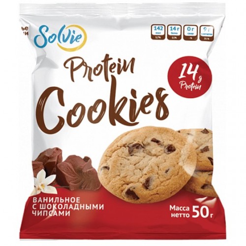 Protein Cookies, 50г (Ванильное с шоколадными чипсами)