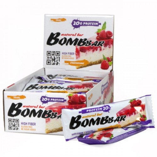 BOMBBAR Протеиновый батончик, 60 гр (Малиновый чизкейк)