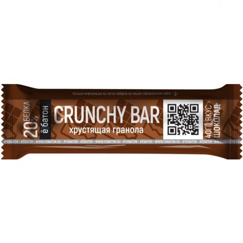 Протеиновый батончик CRUNCHY BAR, со вкусом шоколада, 40г