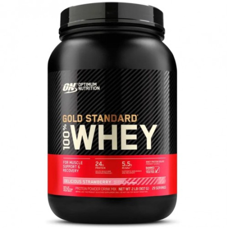100% Whey Gold Standard, 907g (Delicious Strawberry)
