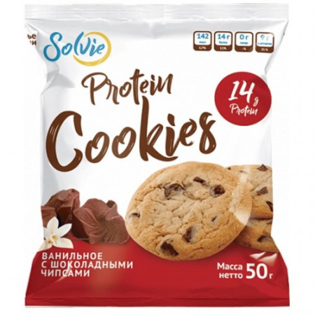 Protein Cookies, 50г (Ванильное с шоколадными чипсами)