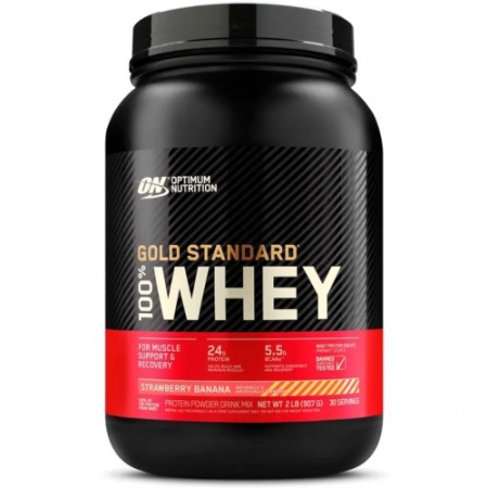100% Whey Gold Standard, 907g (Strawberry Banana)