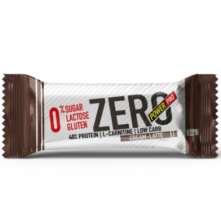 БАТОНЧИКИ ZERO, 40% БЕЛКА БЕЗ САХАРА «Крем-Латте», 50г