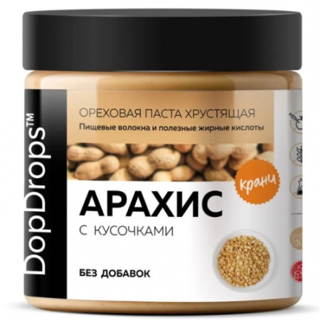 Паста Арахисовая Хрустящая Кранч без Добавок, 500г