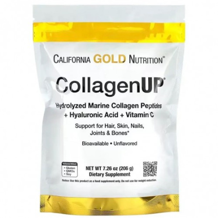 Collagen UP, Marine Collagen Peptides with Hyaluronic Acid and Vitamin C, 206g