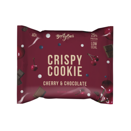 Протеиновое печенье в глазури CRISPY COOKIE, 40г (Вишня-Шоколад)