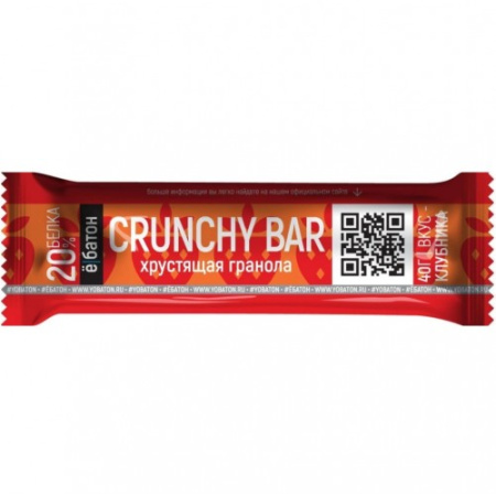 Протеиновый батончик CRUNCHY BAR, со вкусом клубники, 40г