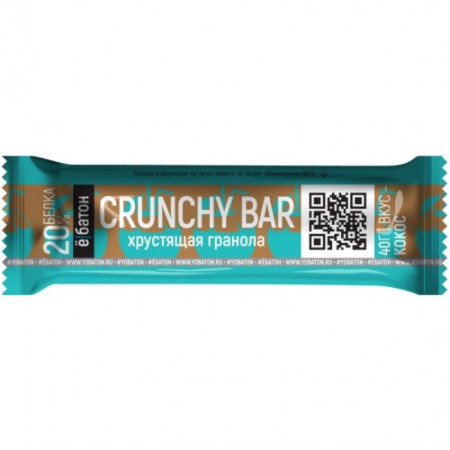 Протеиновый батончик CRUNCHY BAR, со вкусом кокоса, 40г